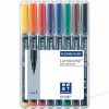 Набор перманентных маркеров STAEDTLER Lumocor S, 313WP, 6 цветов в пластиковом пенале, 0,6 мм 