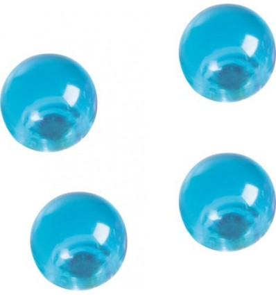 Магниты мини декоративные Magnetoplan, диаметр 14мм, 4шт. в уп, прозрачные голубые