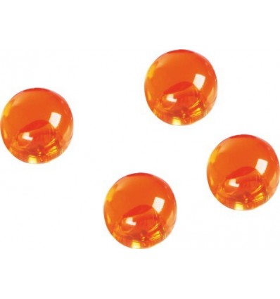 Магниты мини декоративные шарики Magnetoplan, диаметр 14мм, 4шт. в уп, прозрачные оранжевые