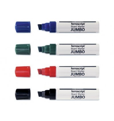 Набор маркеров для досок Magnetoplan Jumbo ferroscript, скошенный наконечник, 4 цвета